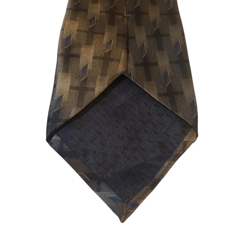 Bill Blass Neck Tie Mens‎ Designer Green Black Blue Geometric Business Casual